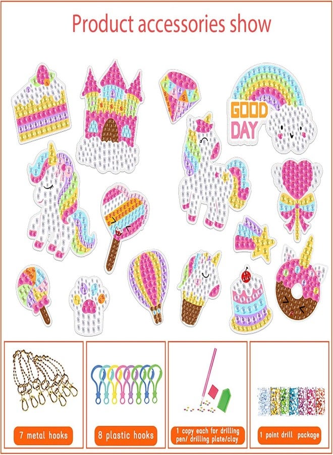 ستوريو مجموعة ستوريو لصنع سلاسل مفاتيح مرصعة بالجواهر للبنات | اصنعي سلاسل مفاتيحك الخاصة باستخدام ملصقات الأحجار الكريمة | لعبة فنية وحرفية ممتعة للأطفال | هدية للبنات من عمر 5 سنوات فما فوق - Image 4